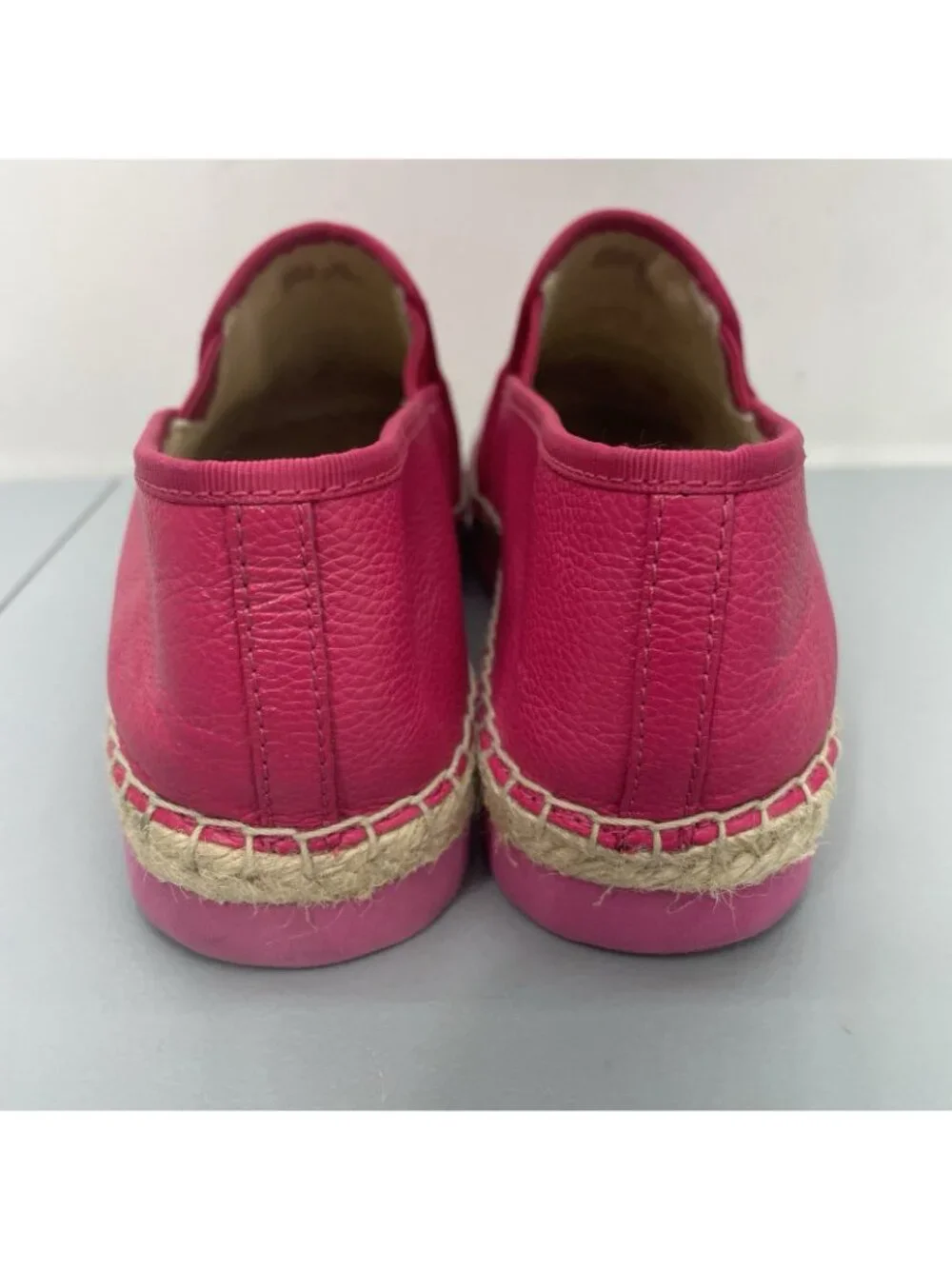 Michael Kors Hastings Espadrilles Shoes Slip On Pebbled Leather Hot Pink Women 7